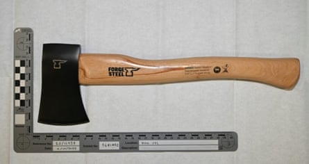 The axe confiscated by police.