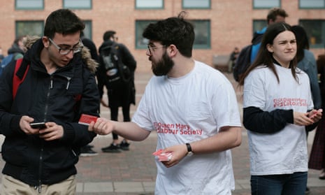 A Labour voter registration drive at Queen Mary, University of London