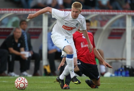 Kevin De Bruyne in action for Genk in the August 2009 Europa League playoff at Lille.