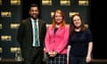 SNP leadership candidates Humza Yousaf, Ash Regan and Kate Forbes during the SNP leadership debate at the Tivoli Theatre Company in Aberdeen. Picture: Craig Brough/PA Wire