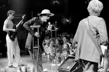 Wobble, left, John Lydon and Keith Levene of Public Image Limited at the Agora Ballroom, Atlanta, Georgia, on 24 April 1980.