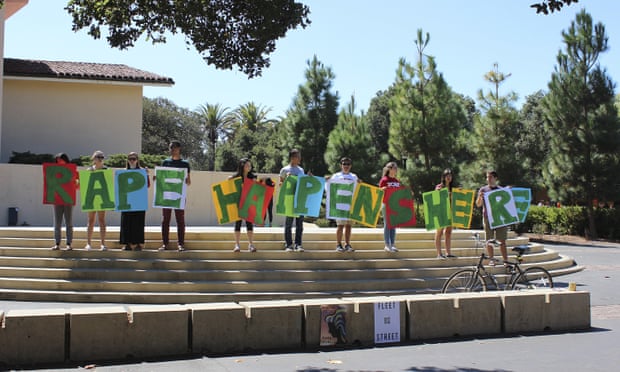 Stanford students protest the handling of sexual assaults at the prestigious university.