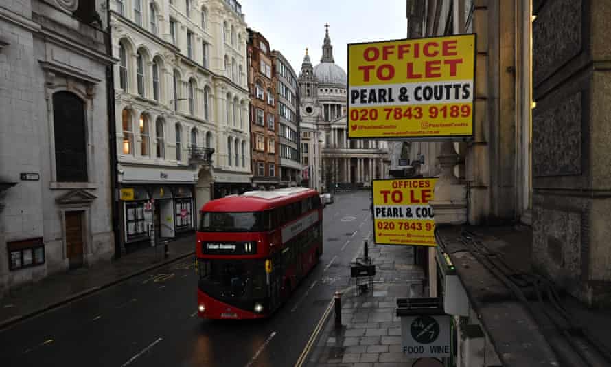 Bus on empty street near St Pauls