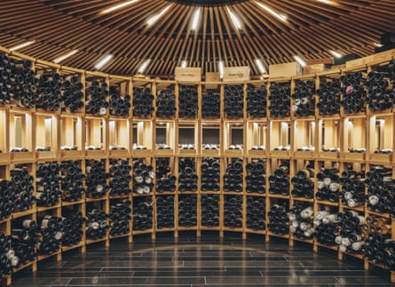The main chamber of the wine cellar at Atrio, a three Michelin-starrred restaurant and hotel in Extremadura, Spain