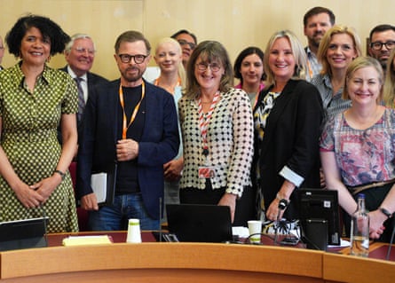 Abba’s Björn Ulvaeus and others from the creative industries attend a discussion on AI and copyright hosted by Kidron at the Palace of Westminster last year.