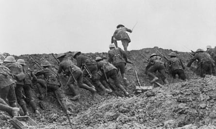 Staged scene Battle of the Somme film.