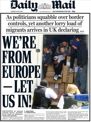 The Daily Mail corrected its front-page story claiming that migrants had said they were from Europe