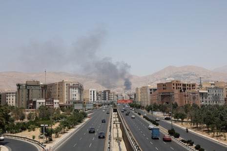 Smoke above a city and a hazy sky