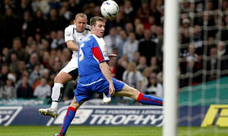 Lee Trundle lashes home for Swansea City against Carlisle at the Millennium Stadium.