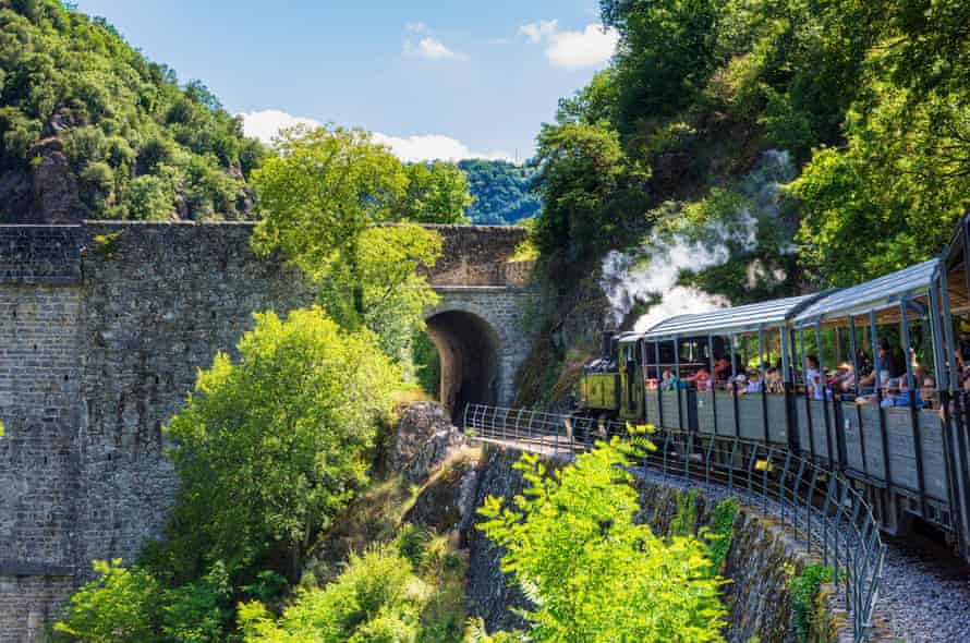 A steam locomotive takes passengers into the gorges of the Ardèche.