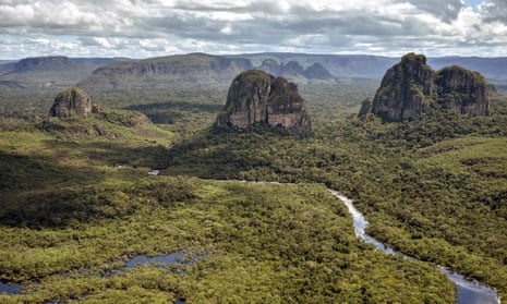 A view of the Serranía de Chiribiquete, located in the Amazonian jungle departments of Caquetá and Guaviare, Colombia, in 2018.