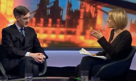 Emily Maitlis interviews Jacob Rees-Mogg on Newsnight, 28 March 2019.