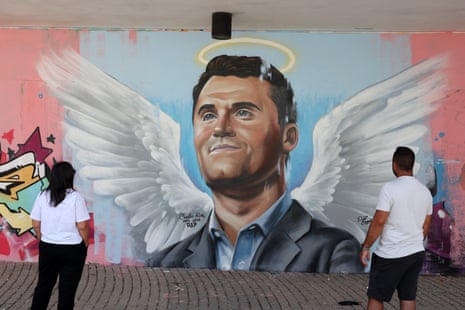 A mural of Charlie Kirk, in Ashdod, Israel, on 12 September 2025.