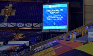 The Everton v Manchester City match scheduled for Monday was called off at short notice.