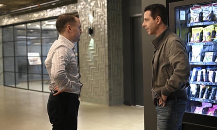 Brother and rivals Roman (Kieran Culkin) and Kendal (Jeremy Strong) in the final season of Succession.