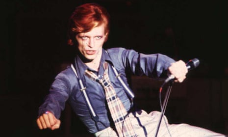 David Bowie on the Diamond Dogs Tour, 1974.