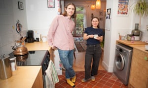 Léon Pearce and Rebecca Hawley at home in Liverpool.