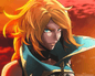 Belmont's Curse screenshot: a warrior with orange hair and a teal cloak gazes intensely
