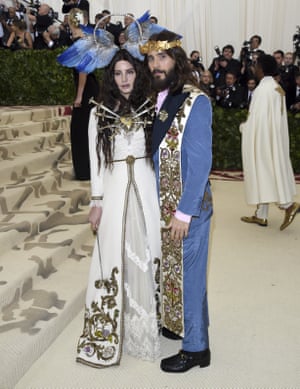 Lana Del Rey and Jared Leto went full Mary and Jesus with their elaborate Renaissance-inspired outfits designed for the pair by Gucci.