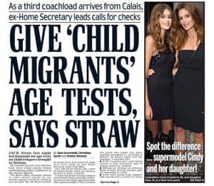 Child-like ... the Daily Mail’s front page.