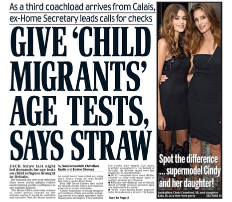 Child-like ... the Daily Mail’s front page.