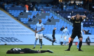 West Ham’s Issa Diop (left) and Craig Dawson react after Diop headed wide.