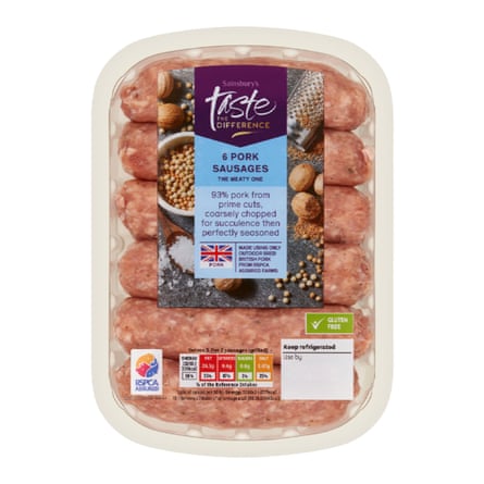 Sainsbury’s British Pork Sausages, Taste the Difference x6 400g