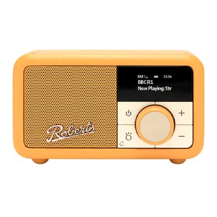 Roberts Revival Petite 2 DAB/DAB+/FM Bluetooth Portable Digital Radio with Alarm, Sunburst Yellow