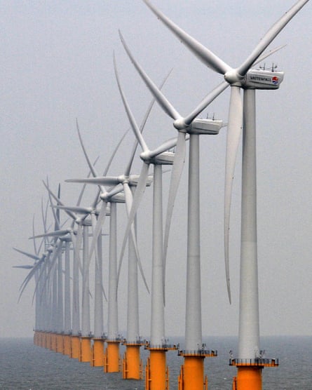 The Thanet offshore windfarm off the coast of Ramsgate in Kent