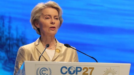 Cop27: Ursula von der Leyen urges global north to follow in EU's footsteps – video
