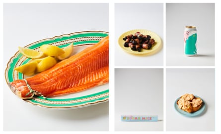 Lippett’s trout, devils on horseback, Toadlicker beer, paté and sugar mice.