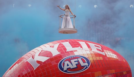 Kylie pulls down a screamer at the MCG