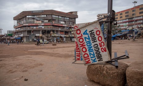 An empty taxi park in Kampala