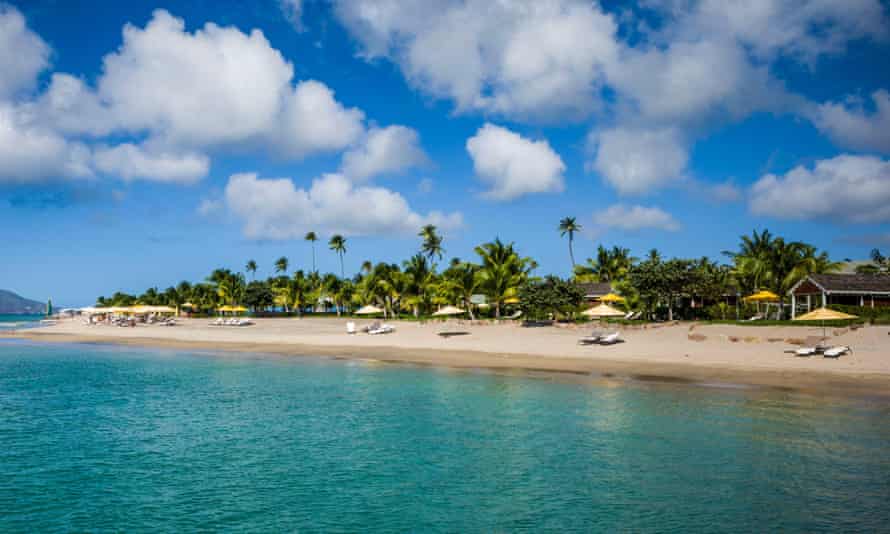 A beach on the Caribbean island of Nevis
