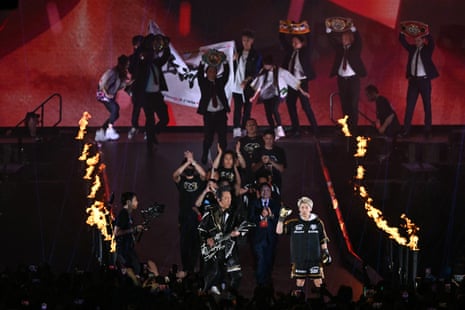 Naoya Inoue walks to the ring ahead of Saturday’s main event.