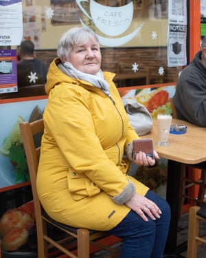 Susan Wilcocks at a cafe in Port Talbot town centre.