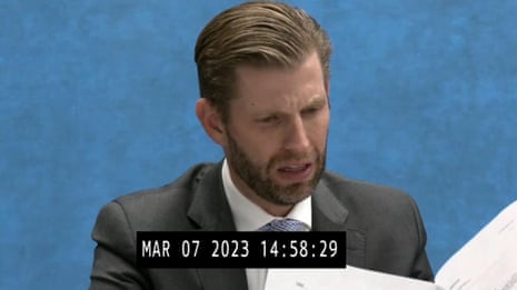 Eric Trump says he isn't involved in appraisal work in March 2023 testimony – video