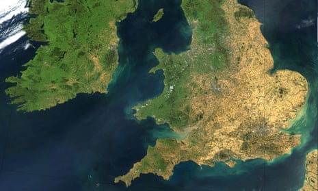 Satellite image of the UK dated 10 August 2022.