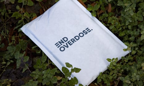 A bag containing naloxone, a medicine that rapidly reverses an opioid overdose.