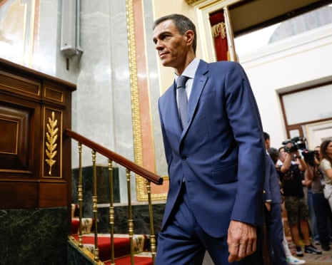 Spanish prime minister Pedro Sánchez arrives to attend the Government control session at the Lower House of Parliament in Madrid, Spain.