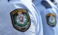 New South Wales police badge on an officer's shirt