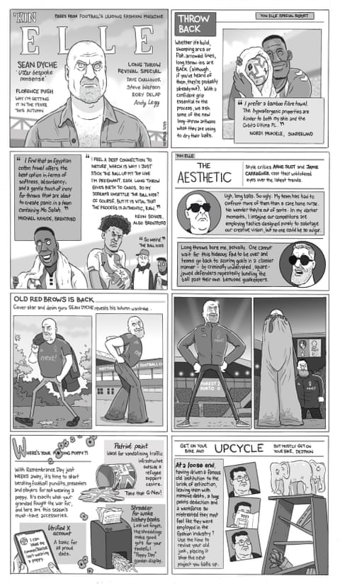 Football fashion cartoon, panel 1