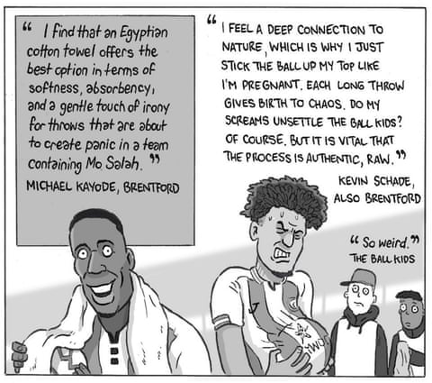 Football fashion cartoon, panel 3