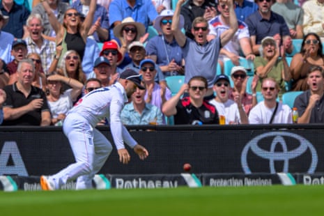 Ben Duckett of England drops a catch
