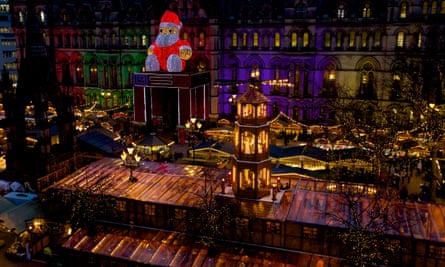 A Christmas market in Manchester