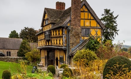 The timber-framed gatehouse at Stokesay Castle, near Craven Arms, Shropshire