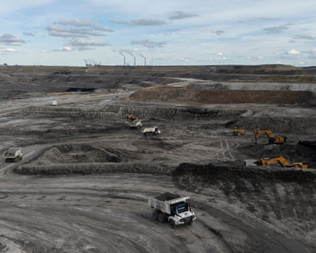 A mining truck operating in an open-pit coalmine in China.
