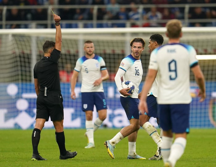 Jack Grealish gets a yellow.
