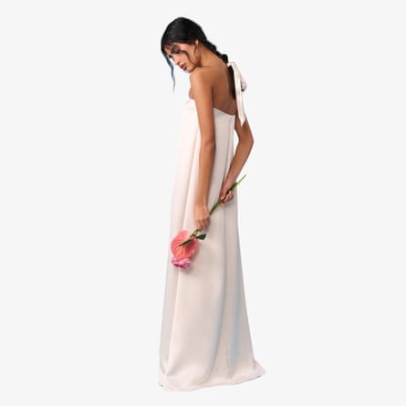 Nobody’s Child Bridal Ivory Satin Bandeau Eira maxidress