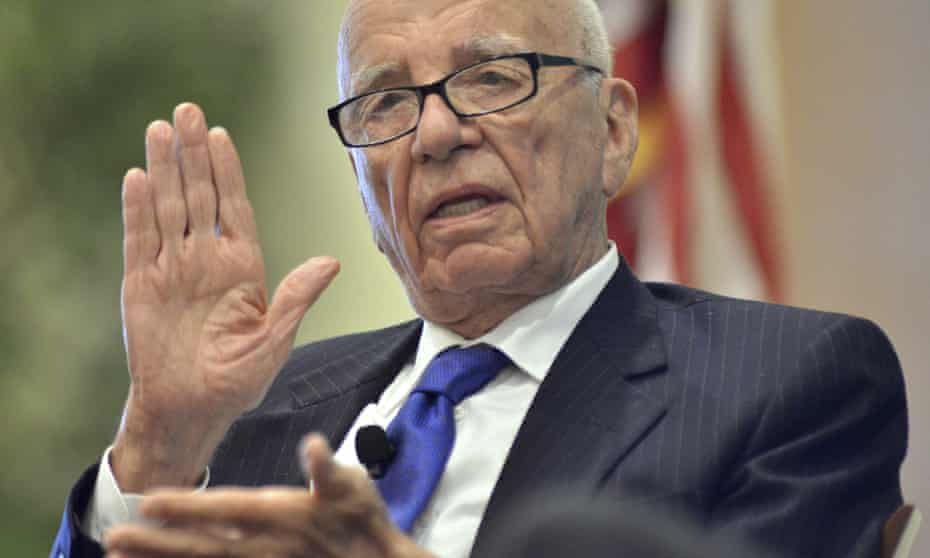 Rupert Murdoch speaks during a forum on ‘the economics and politics of immigration’ in Boston.